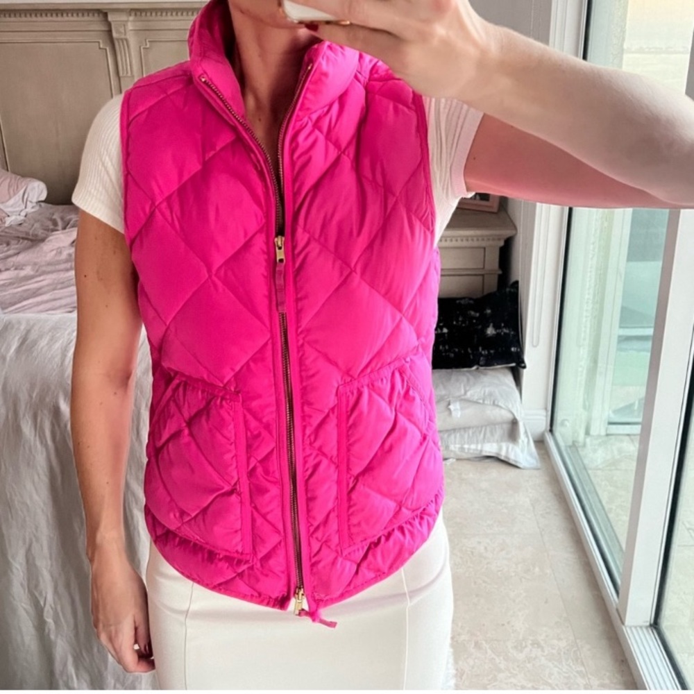 J. CREW Excursion Puffer Vest 70% Down Hot Pink - XS - Picture 11 of 11